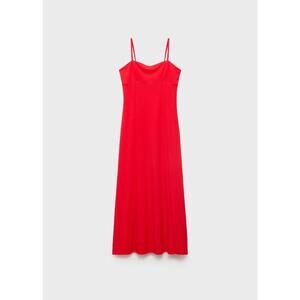 MANGO - Midi-dress with bow on the back red - 6 - Woman